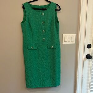 Tahari green sheath dress